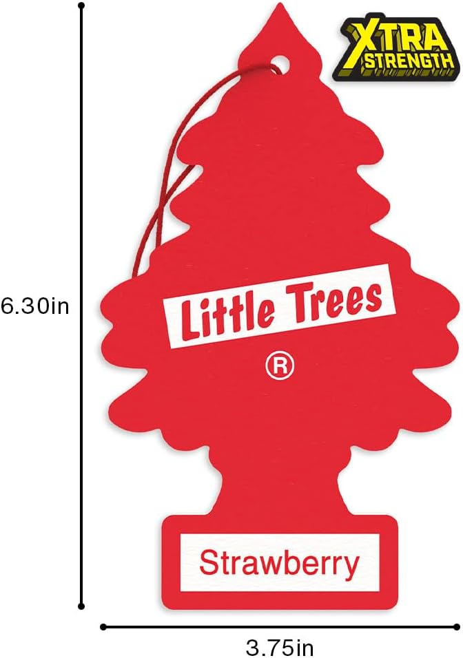 LITTLE TREES Car Air Freshener | Xtra Strength Provides Long-Lasting Scent for Auto or Home | Extra Boost of Fragrance | Strawberry, 24 Air Fresheners