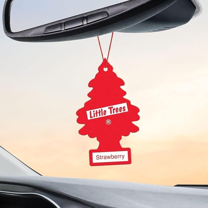 LITTLE TREES Car Air Freshener | Hanging Paper Tree for Home or Car | Strawberry