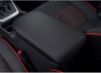 INTGET Center Console Armrest Cover for 2025 Toyota RAV4 Accessories 2024 2023 2022 2021 2020 2019 Leather Middle Console Lid Cover Pad Protector Elbow Arm Rest Covering Car(Black)