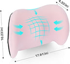 Lumbar Support Pillow for Office Chair, Cooling Car Lumbar Pillow Lower Back Pain Relief,Memory Foam Back Cushion with Adjustable Straps,Ergonomic Chair Back Pillow for Gaming Chair,Car(Pink Cooling)
