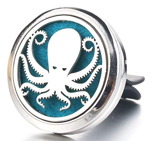 (Octopus) 30mm Car Aromatherapy Essential Oil Diffuser 1 oil and 7 pads.
