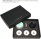 [Aluminum] Premium Air Freshener (Black) - Essential Oil Diffuser, Scented Clay Balls, Customizable Scent Pads, Aluminum Diffuser - Perfect Air Freshener for Car and Home