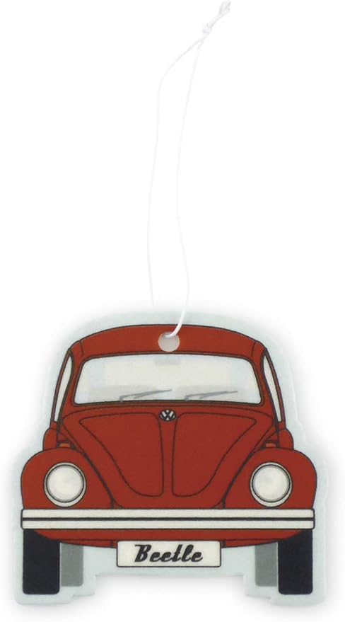 BRISA VW Collection Volkswagen Air Freshener, Room Freshener, Deodorizer for Cars Beetle Motif (Set of 2) (Red, Melon)