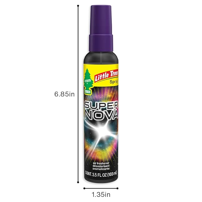 LITTLE TREES Car Air Freshener | Spray Provides a Long-Lasting Scent for Auto or Home | On-the-go Freshness | Supernova, 6 Air Fresheners