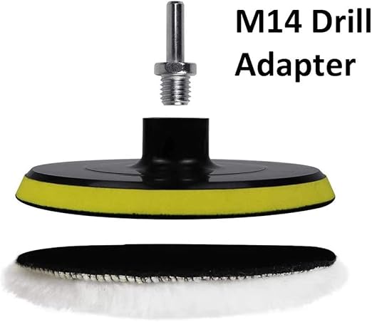 IPELY 6 Pcs 7 Inch Wool Polishing Buffing Pad Polishing Buffing Wheel for Drill Buffer Attachment with M14 Drill Adapter