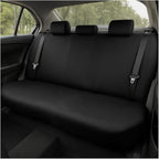 BESULEN Car Back Seat Cover, Dustproof Elastic Cloth Vehicle Rear Seat Bench Protector for Pets Kids, Waterproof Stretch Automobile Interior Accessories, Universal for Sedan Truck SUV (Black)