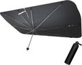 Car Windshield Sun Shade - Universal 55"x31" Front Window Sunshield with Heat-Blocking Titanium Coating, Compact Umbrella Design, for Sedan, SUV, Truck