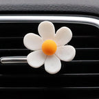 6 Pcs Daisy Flower Air Vent Clips Flower Car Air Freshener Clips Charms Air Conditioning Outlet Clip Car Inter Decor Accessories White