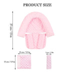 Baby Head Support and Strap Covers - Infant Head Support Pillow Super Soft Head and Neck Pillow for Car Seat Baby Headrest and Carseat Neck Cover,Light Pink