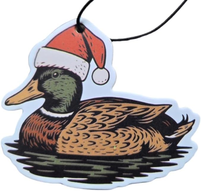 ThatsRad Car Air Freshener Duck Fly Fishing Fish Hunting Stocking Stuffer (One Size, Santa Duck/Cinnamon Scent)