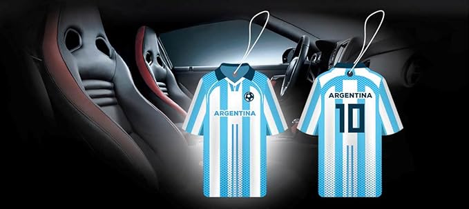 Car Air Freshener Assorted 12 Pack Fan Team Jersey USA|MEXICO|COLOMBIA|BRAZIL ARGENTINA|VENEZUELA Long- Lasting (Team Argentina, Mix 3 Bubble Gum, 3 New Car,3 Vanilla Black,3 Crystal Black)