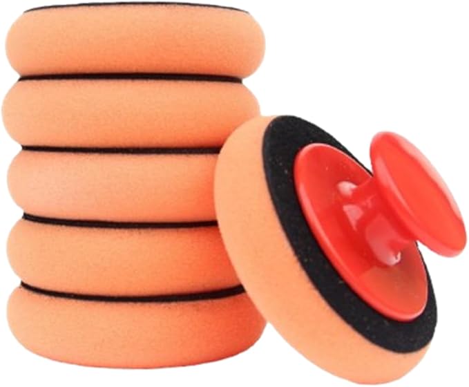 6 Pcs Car Sponge Polishing Pads Professional Wax Applicator Pads with Handle for Car Polishing