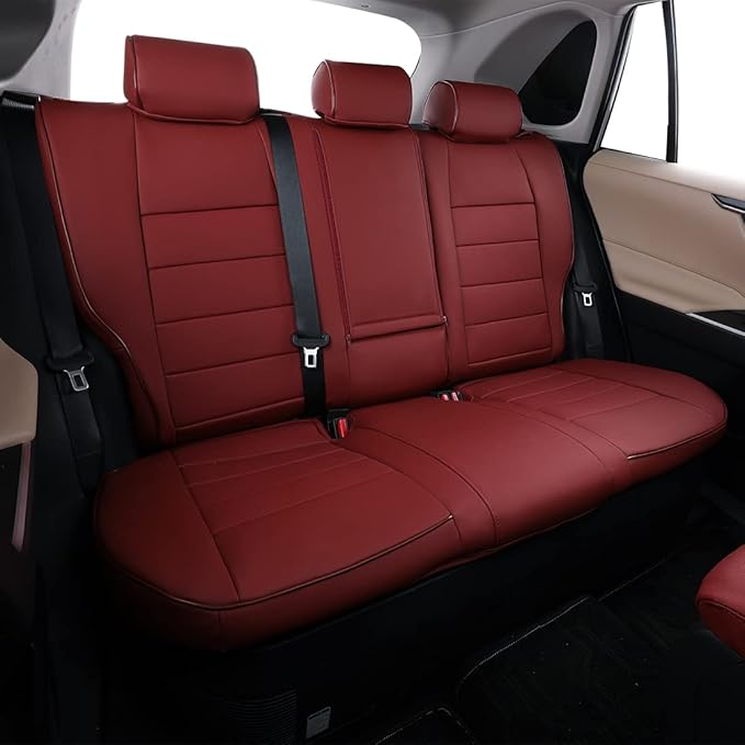 EKR Rav4 Seat Covers Custom Fit for Toyota Rav4 (Hybrid) Woodland/Limited 2026, Leather Car Seat Cover Full Set for SUV,Faux Leather(Burgundy)