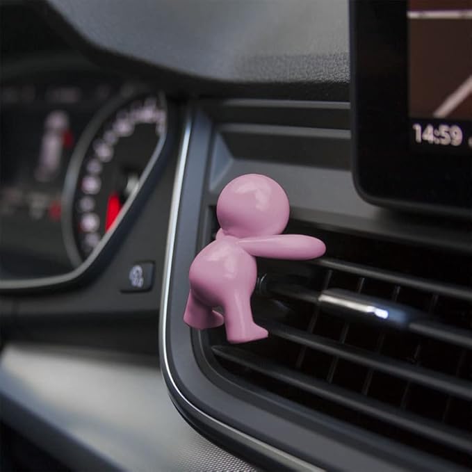 Gigi Car Air Freshener Long Lasting 30 Days Air Vent Clip Uses Alcohol-Free Fragrance Oil Non-Toxic EVA Material (Pastel Pink)