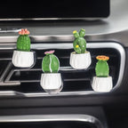4 Pcs Cute Cactus Air Vent Perfume Clips, Resin Artificial Plant Succulents Car Air Fresheners Aromatherapy Clips, Car Interior Decoration Accessories, Gift for Men Women
