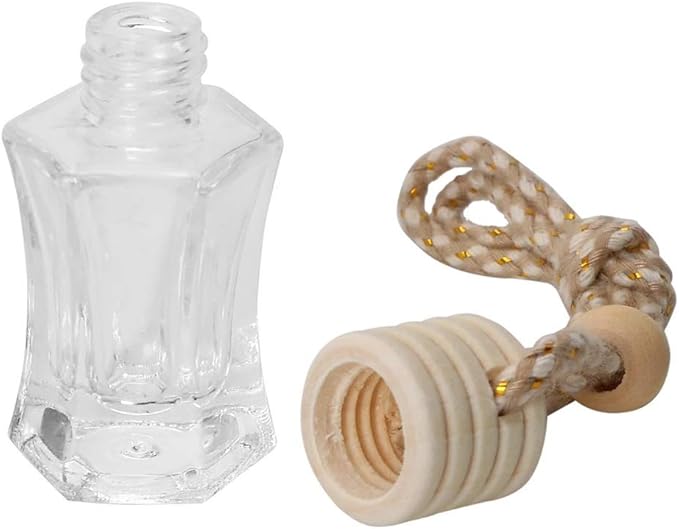 Car Aromatherapy Essential Oil Diffuser Bottle,10 Pack Car Air Freshener Bottle Empty Hanging Perfume Bottle Fragrance Decor Accessories Auto Window Ornament (hexagon)