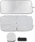 Retractable Windshield Sun Shade for car Windshield Sun Shade,99% UV Blocking,Long-Frequency and Short-Frequency Demand,Small(Sunshade 59.06"x27.56",Umbrella 55.12"x31.5")