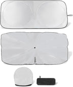 Retractable Windshield Sun Shade for car Windshield Sun Shade,99% UV Blocking,Long-Frequency and Short-Frequency Demand,Small(Sunshade 59.06"x27.56",Umbrella 55.12"x31.5")