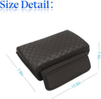 zipelo Car Armrest Cushion, Carbon Fiber Leather Auto Center Console Pad, Memory Foam Armrest Box with Storage Bag, Hand Rest Pillow with Organizer Pockets, Universal Fit for Most Vehicles (Coffee)