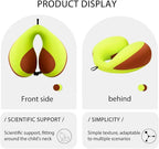 MOOB Neck Pillows for Kids,Traveling Gifts for Toddler & Children U-Shape Car Seat Head Travel Neck Pillow,Toddler Neck Pillow for Carseat Green Brown