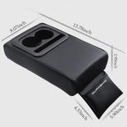 Car Center Console Pad with Front Storage Pocket for Phone,PU Leather Armrest Cushion with Cup Holder,Elbow Rest Pillow,Universal Car Armrest Seat Box Cover Protector for Most Vehicles