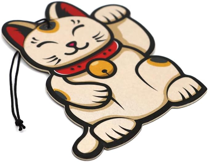 Car Air Freshener - Lucky Cat - New Car Scent - Hanging Paper