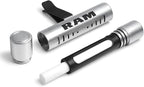 iPick Image for RAM Car Vent Air Freshener Clip - Official Licensed Silver Aluminum with Adjustable Window + 10 Refill Sticks