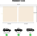 Car Divider Privacy Curtain, Blackout Suede Sun Shade Cover Front & Rear Seat Partition Space Divider Auto Van Truck Interior Accessories for Family Camping Baby Sleeping (Beige, Large)