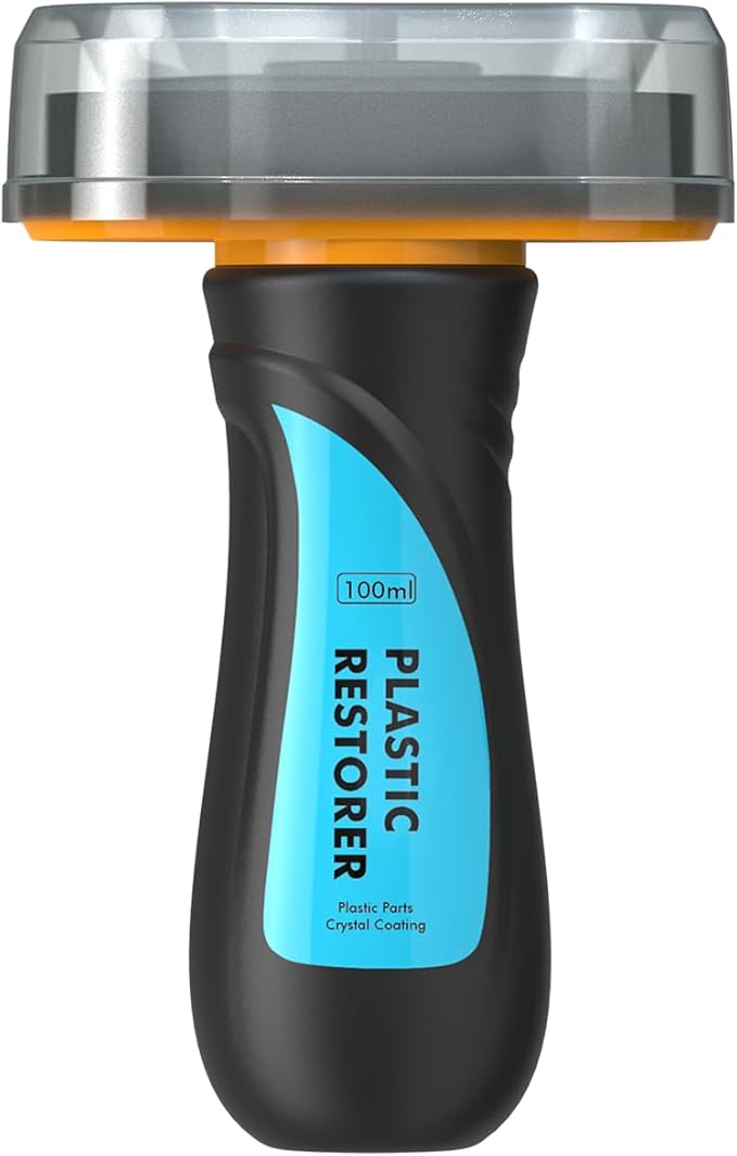 Plastic Restorer for Cars Resists Water, UV Rays, Dirt, Automobile Ceramic Coating Plastic Trim Restore with Handle Applicator, Not a Dressing, Highly Concentrated, 100ml
