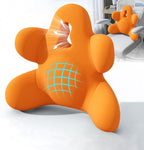 Lumbar Support Pillow for Office Chair, Back Pillow Lumbar Support for Car, Chair, Sofa - Improve Lower Back Pain Relief & Sitting Posture, Memory Foam Back Cushion for Long Sitting (Orange)