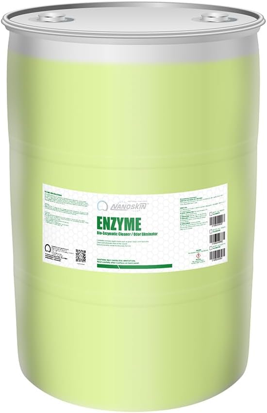 Nanoskin ENZYME Multi-Purpose Cleaner & Odor Eliminator 30 Gallon - Removes Complex Organic Stains, Dirt, Grease, and Grime from Multi Surfaces | For Automotive, Floor, Kitchen, Bathroom, Plumbing