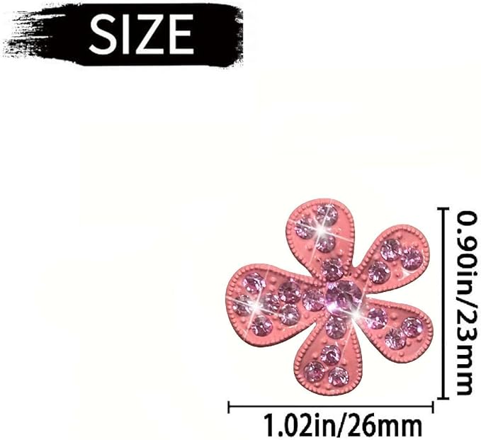 6 Pcs Pink Bling Flower Air Vent Clips, Cute Daisy Car Air Fresheners Vents Clips Car Diffuser Rhinestone Interior Decoration Charm Diamond Car Decor Bling Accessories for Women Girls, Decorations