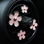 INEBIZ Cute Daisy Flowers Air Vent Decorations Clips Car Air Freshener Girly Charm Automotive Interior Aesthetic Decor Accessories for Women (Pink)