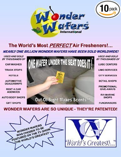 Wonder Wafers 10 CT Individually Wrapped Air Fresheners New Leather