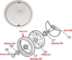 ATIE Pool Cleaner Large Wheel C6 Assembly with Bearing C60, Tire C10, Axle with Sand and Grave Guard C66, Screw C55 and Washer C64 for Polaris 280 Pool Cleaner