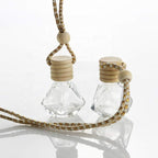 10 Packs Car Hanging Diffuser Empty Glass Perfume Bottles Air Freshener Diffuser Bottle Pendant Oil Fragrance Aromatherapy Bottle Ornament Decor (diamond)