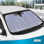 BDK Lavender Shine Car Windshield Sun Shade Accordion Folding Sunshade for Windshield Blocks UV Rays Sun Visor for Car Front Window Protector - Easy Setup Keeps Your Vehicle Cool - 58 x 27 inches