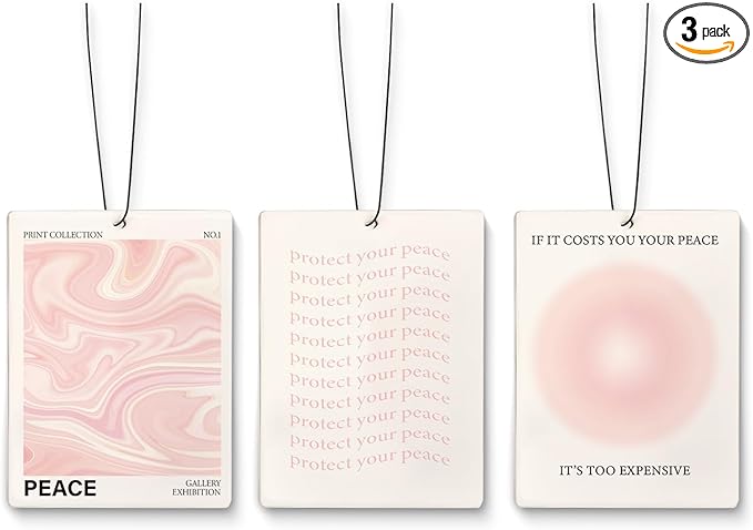 Pink Car Accessories,Cute Car Air Freshener,Preppy Air Freshener Hanging 3 Pcs for Closet Drawer Books Bathroom, Pink Girly Mirror Decor Accessories for Women