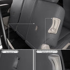 Custom Fit Seat Covers for Toyota Highlander: 2020 2021 2022 2023 2024 2025 Full Set 8 Passenger 3 Row Faux Leather Car Seat Protector Compatible Airbag Deep Gray(2020-2024 W/ Second Row 40/60 Split)