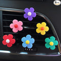6 Pieces Daisy Flower Air Vent Clips, Cute Colorful Car Air Freshener Clip & Diffuser, Boho SUV Outlet Vent Decorations, Charm Car Inter Decor Accessories for Girls Women
