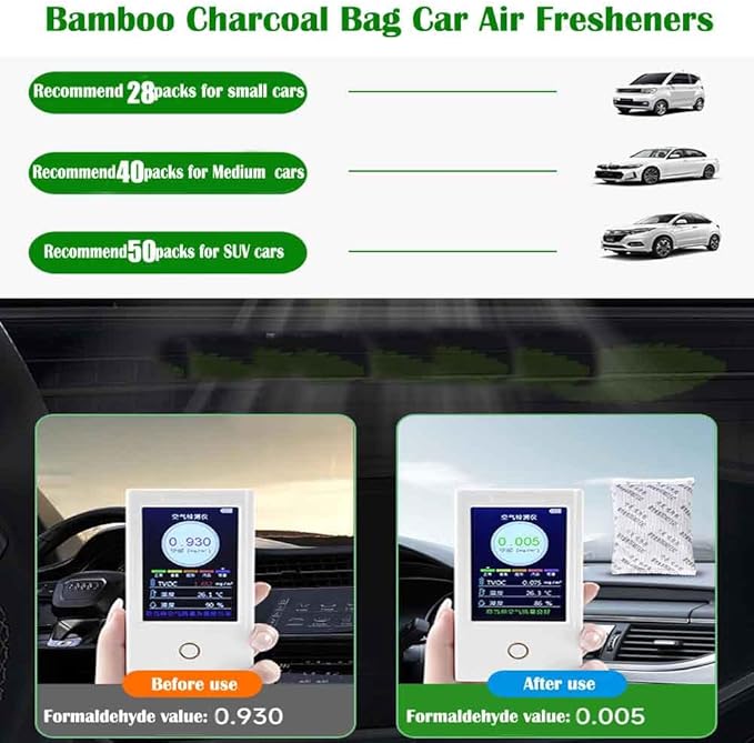 50Pack Natural Activated Charcoal Odor Absorber Air Purifying Bag for Home or Shoe Odor Eliminator; Car Air Freshener;Drawer Deodorizers; 5g/Pack Natural Air Freshener for Home,Car,Closet,Pets