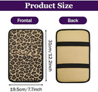 Leopard Cheetah Print African Animal Hunting Auto Center Console Armrest Pad, Car Center Console Cover, Auto Accessories Soft Comfort Armrest Cover Cushion Mat Fit for Most Cars (Gold)