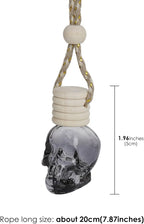 Skull Air Freshener Car Hanging, Car Air Freshener Cars Diffuser Bottles, Refillable Perfume Bottles Pendant Auto Interior Decor for Essential Oil Fragrance Aromatherapy Bottle Ornament (6 Pcs)