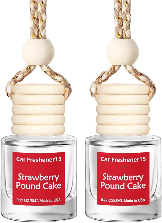 Hanging Car Air Freshener, Long Lasting Scent, Cute Air Fresheners for Women, 2 Pack Non-Toxic Essential Oil Diffuser, Made in USA