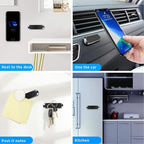 SALEX Flat Magnetic Phone Mounts 2 Pack. Black Cell Phone Holder for Car Dashboard, Wall, Truck. Universal Stick on iPad Wall Magnet Mount Kit for Tablets, Smartphones. Magnetic Phone Mount for iPhone