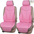 Flying Banner car seat Covers seat Cushions Luxe Fit Faux Leather Easy Installation Vehicles Non Slip Premium (Solid Pink, 2 x Front Seat Cover)
