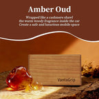 Car Air Freshener - The Original Wood Air Freshener - Car Odor Eliminator - Long Lasting Scent - Auto Accessories - Metal Clip - Essential Oils - Clean Ingredients - Amber Scent Starter Kit