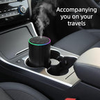 Waterless Essential Oil Diffuser, 7 Colors LED Light, Battery Powered Mini Scent Air Machine, Aromatherapy Mist Diffuser for Home Room Car Office，Black Aluminum Alloy