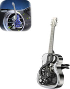 Guitar Shape Aromatherapy Diffuser,Guitar Car Air Freshener Vent Clips,Car Air Conditioner Decorations Clip Accessories,Car Essential Oil Diffuser Vent Clip (Black, Gardenia)