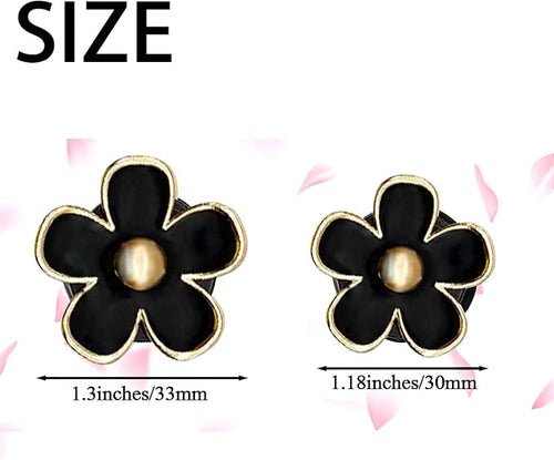 6 Pcs Daisy Flower Air Vent Clip Air Conditioning Outlet Clip Car Air Freshener Clip Car Interior Decor Charm Colorful Car Interior Accessories for Girls Women (Black)